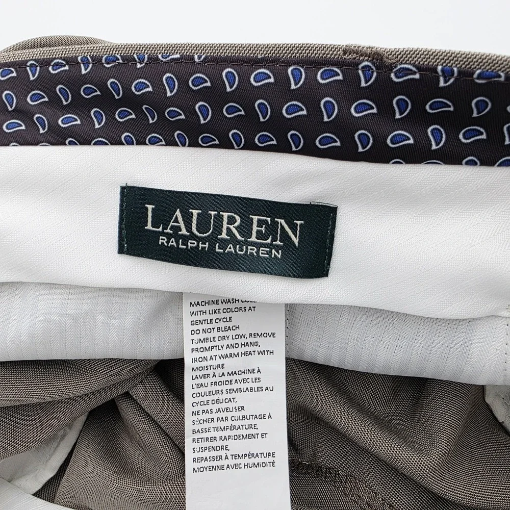 Lauren Ralph Lauren Mens 42X32 Tan Dress Pants Classic Fit Ultraflex Stretch NWT